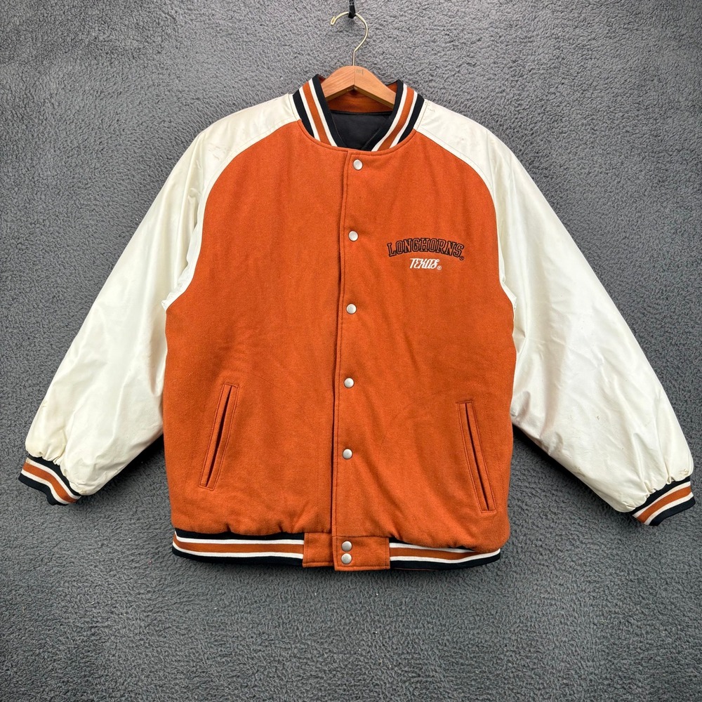 Collegiate Texas Longhorns Reversible Varsity Jacket Orange‎ White Mens XL
